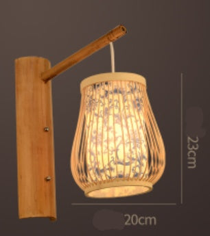Woven Bamboo Chinese Bamboo Art Wall Lamp