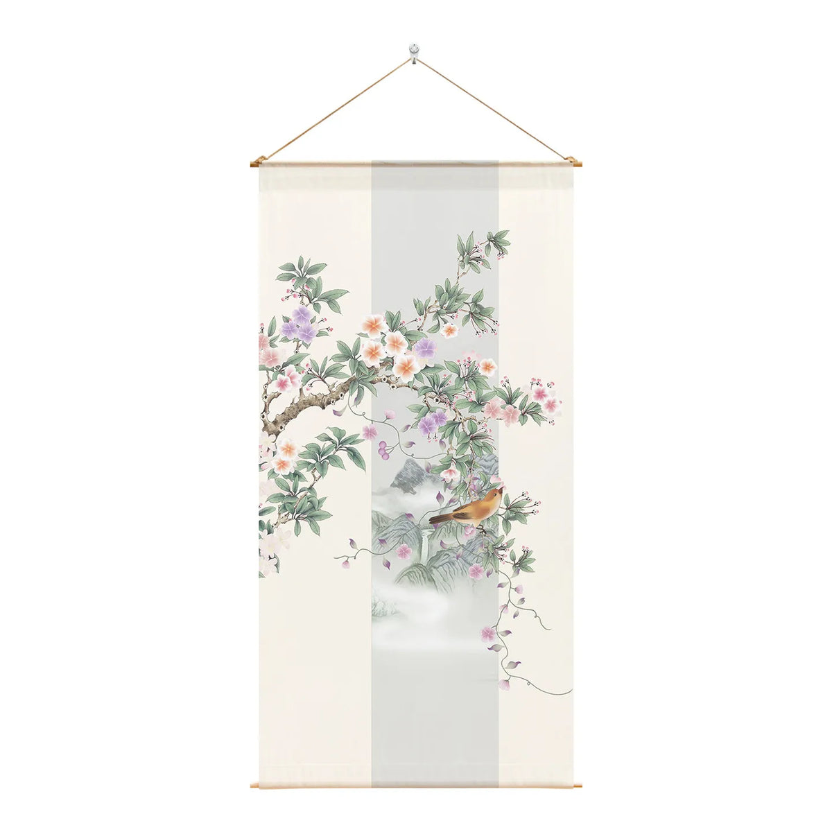 Japanese Zen Sheer Gauze Hanging Room Divider | Tea Room & Meditation Drape