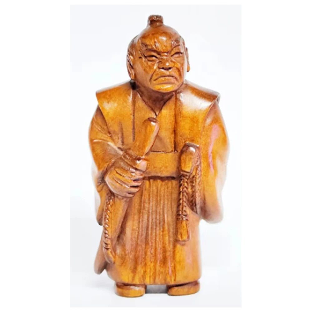 2" Buchsbaum Samurai Netsuke Figur – Japanische Miniaturkunst