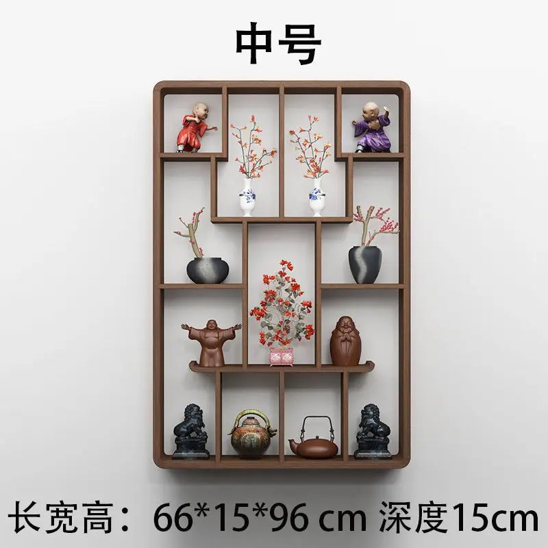 Wall or Floor Solid Wood Duobao Bogu Shelf | Curio Display Rack