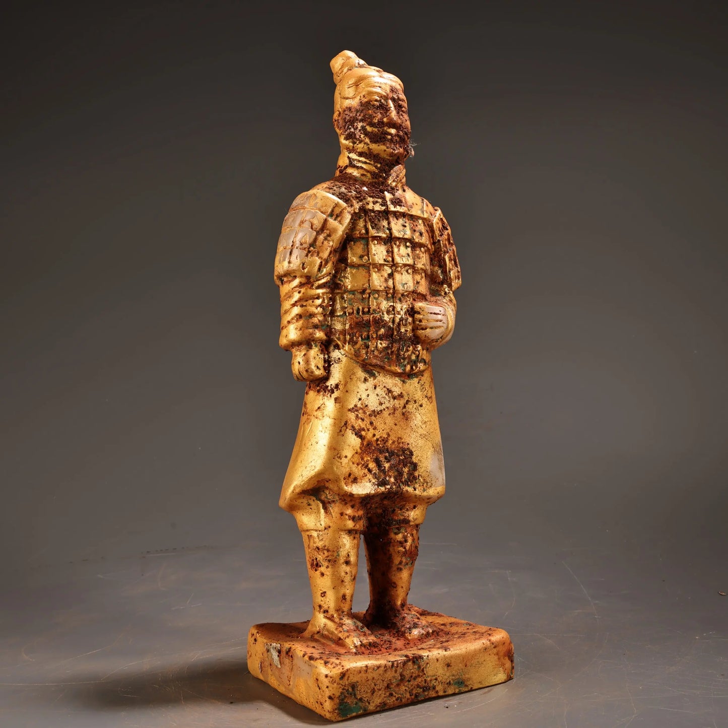 Nepalese Temple White Jade Gilded Guardian General Statue