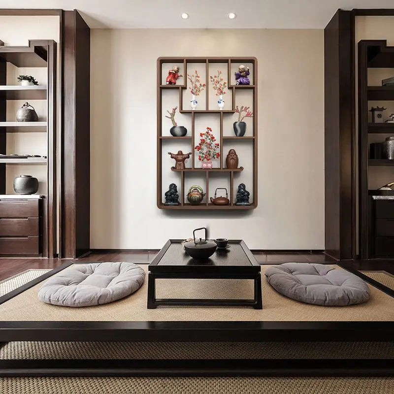 Wall or Floor Solid Wood Duobao Bogu Shelf | Curio Display Rack