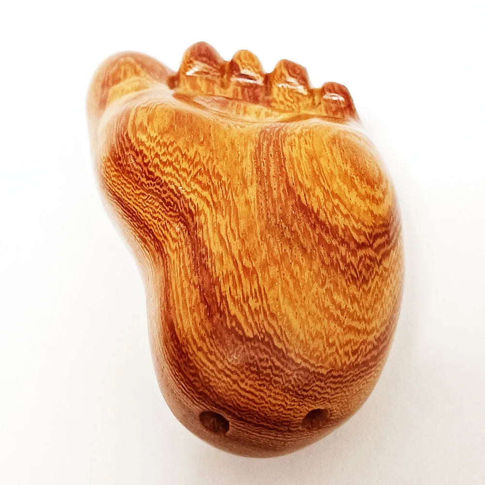 2" Rotes Sandelholz-Insekten auf Fuß-Netsuke – Japanische Miniatur