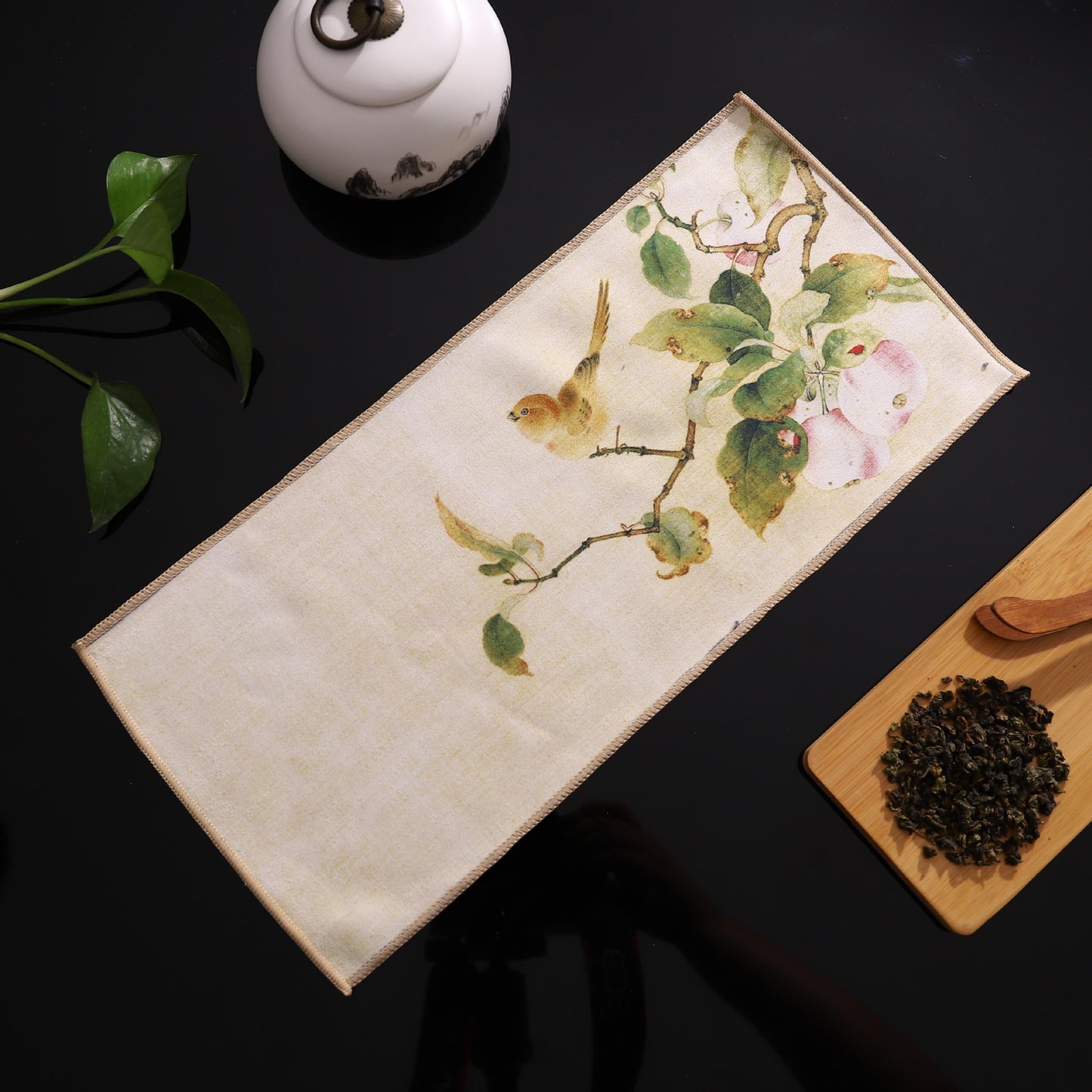 Deerskin Chinese Velvet Painted Zen Absorbent Tea Towel Cloth