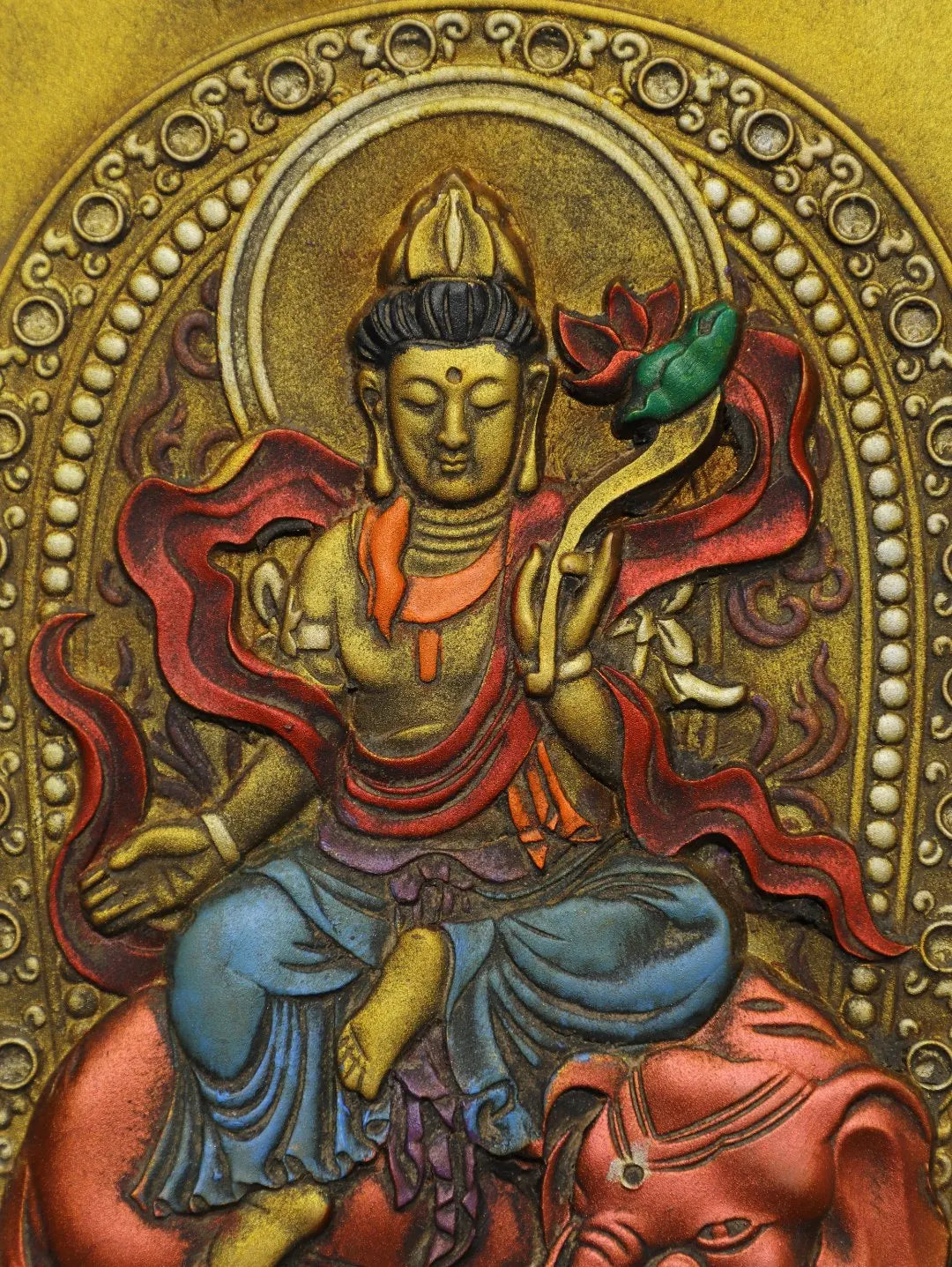 13"Tibetan Temple Collection Old Wood Carving Sitting Dragon Guanyin Bodhisattva Buddha Thangka hanging panel Worship Hall