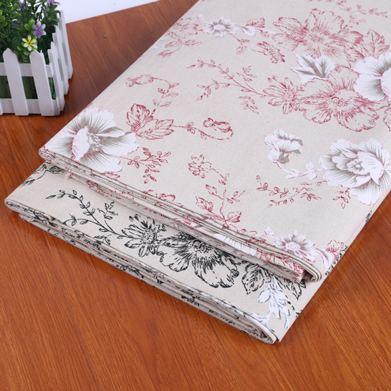 Chinese Style Peony Printed Cotton and Linen Fabric