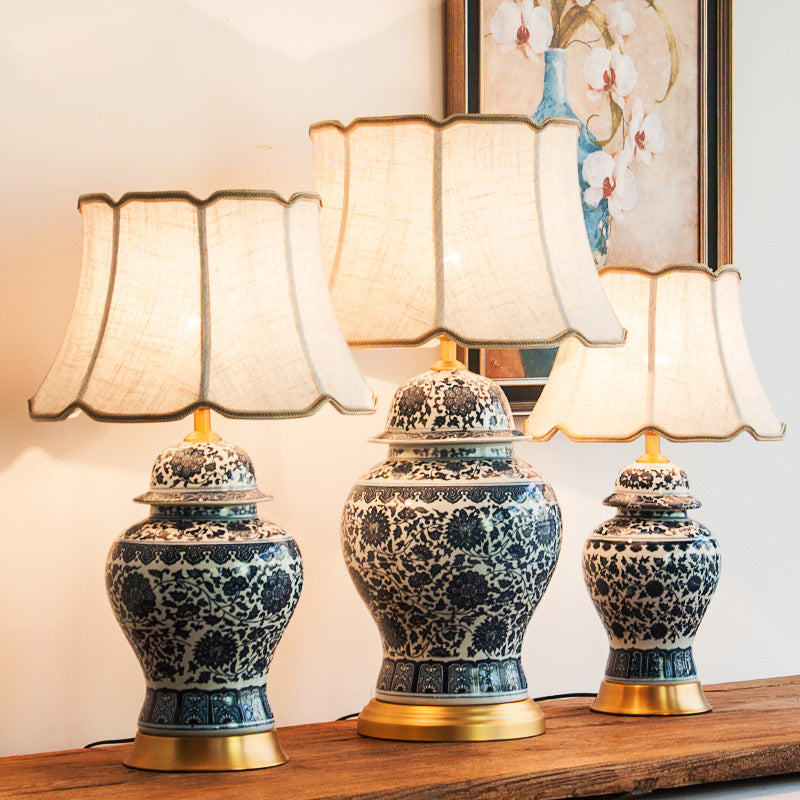 New Chinese Table Lamp Blue and White Porcelain