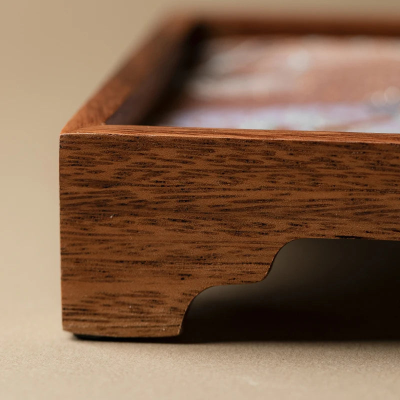 Japanese-style black walnut dried tea tray New Chinese Zen creative tea mat Wooden tray Complete set of small tea table