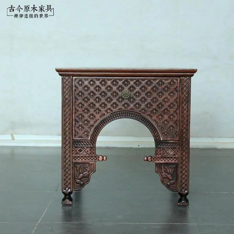 Southeast Asian style solid wood small bedside table furniture ST092 Thai Turkish wooden edge corner table