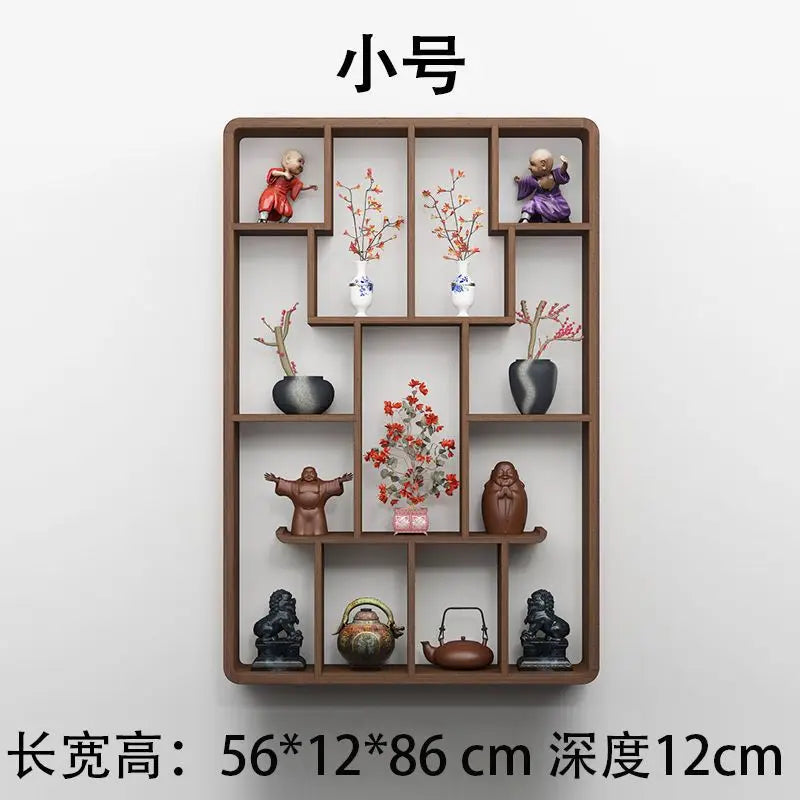 Wall or Floor Solid Wood Duobao Bogu Shelf | Curio Display Rack