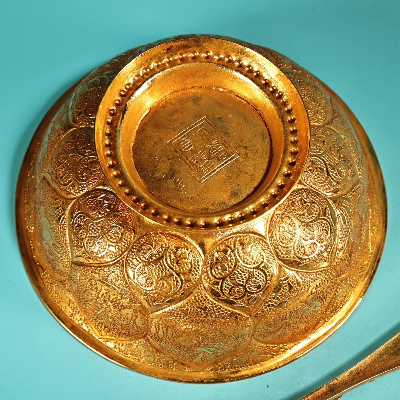 Tibetan Temple Lotus Bowl, Chopsticks & Spoon Set