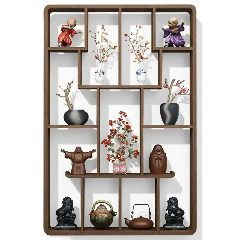 Wall or Floor Solid Wood Duobao Bogu Shelf | Curio Display Rack