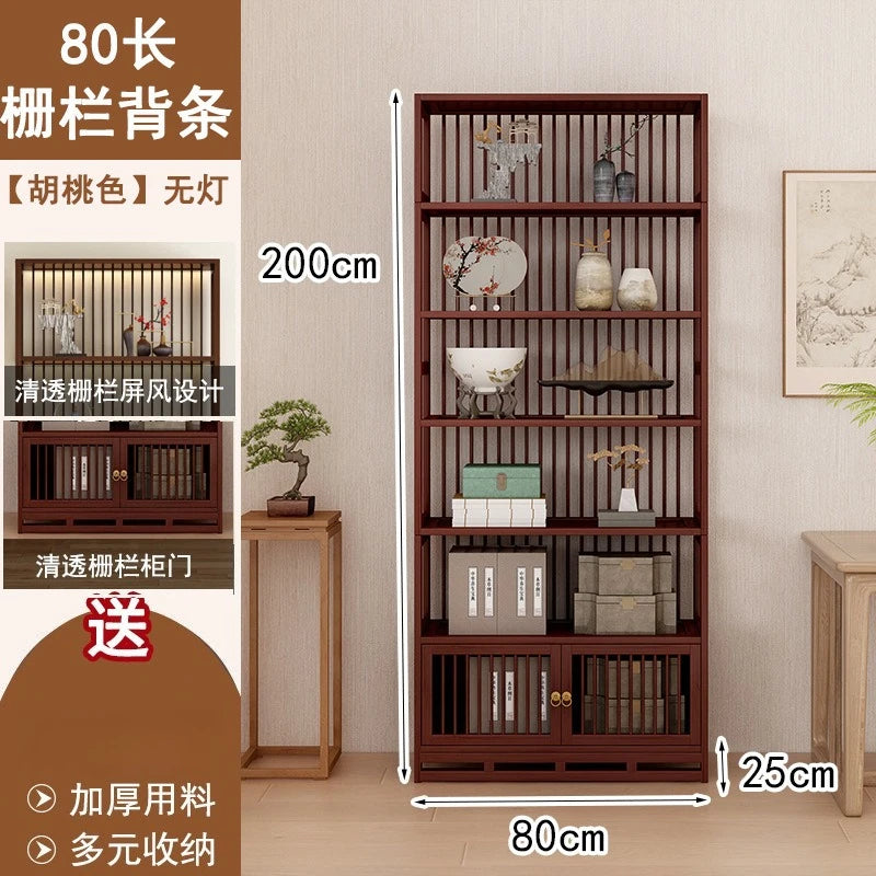 Chinese Duobao Pavilion Bogu Cabinet | Illuminated Tea & Curio Display Shelf