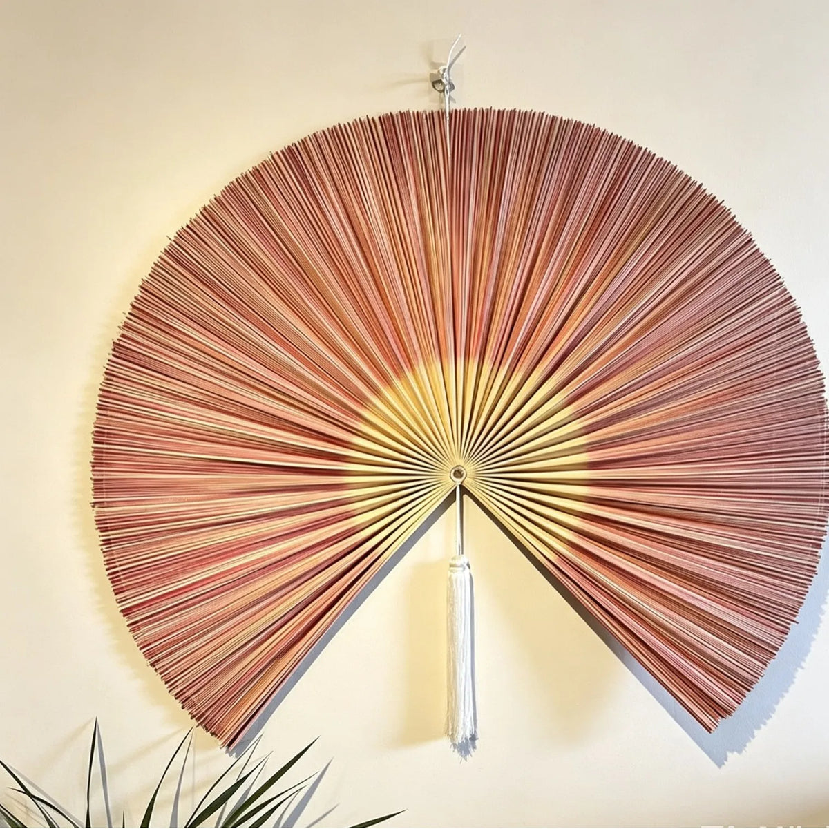Handcrafted Bamboo Woven Hanging Fan – New Chinese Style Wall Decor & Scene Layout