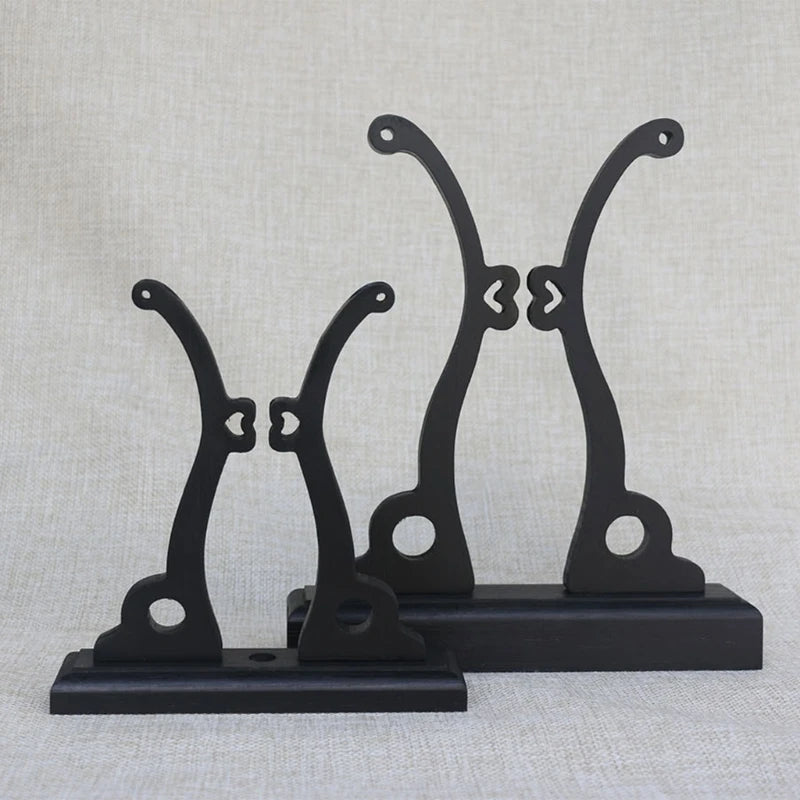 Elegant Chinese Style Bamboo Fan Stand Holder Bracket Rack for Home Office Decor