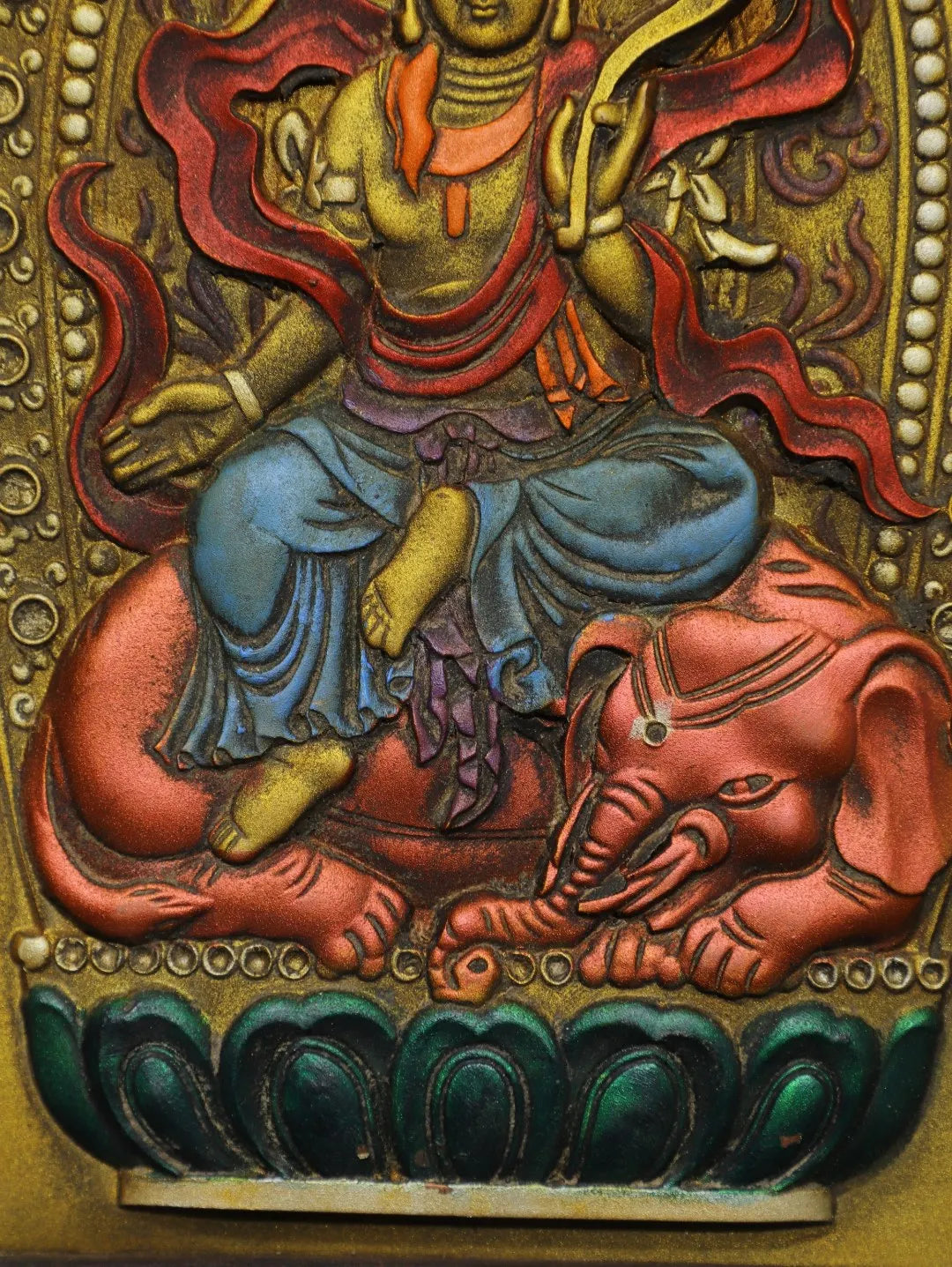 13"Tibetan Temple Collection Old Wood Carving Sitting Dragon Guanyin Bodhisattva Buddha Thangka hanging panel Worship Hall