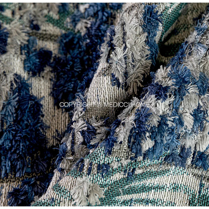 Oriental Ancient Indigo Hand-Tufted Cushion Cover – Jungle Throw Pillowcase