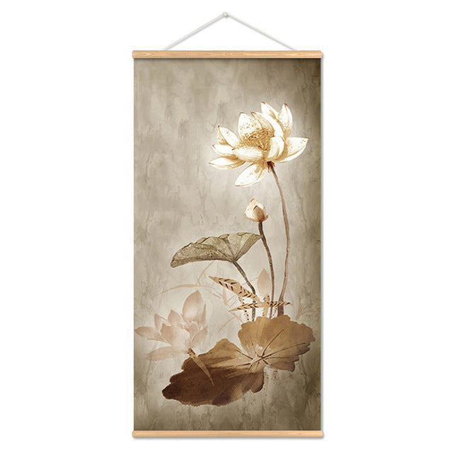 Flower Art Scroll Wall Mural