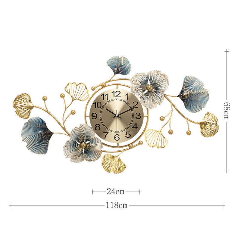 Chinese Ginkgo Leaf Handmade Wall Clock