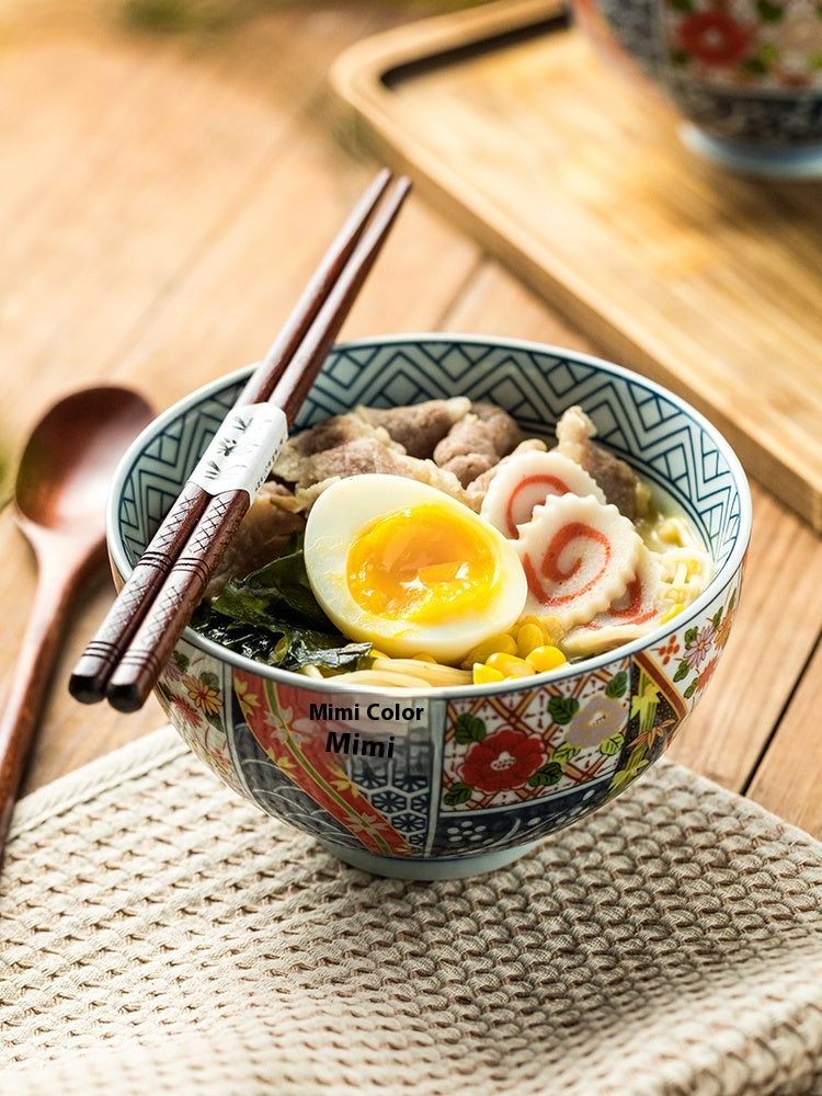 High-Quality Japanese Traditional Design Ceramic Bowl Large