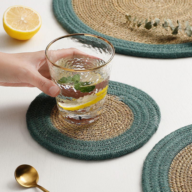Japanese Style Breathable Jute Woven Thickened Placemat