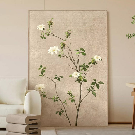 Japanese Style Floral Framed Painting