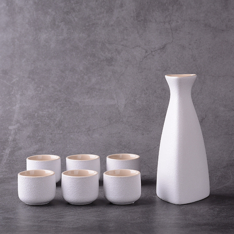 Japanese and Korean Ceramic Wine Set - Seven Pieces