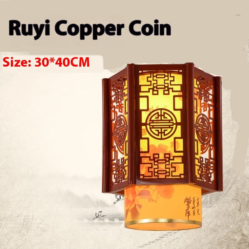 Chinese Antique Style Wooden and Fabric Lanterns