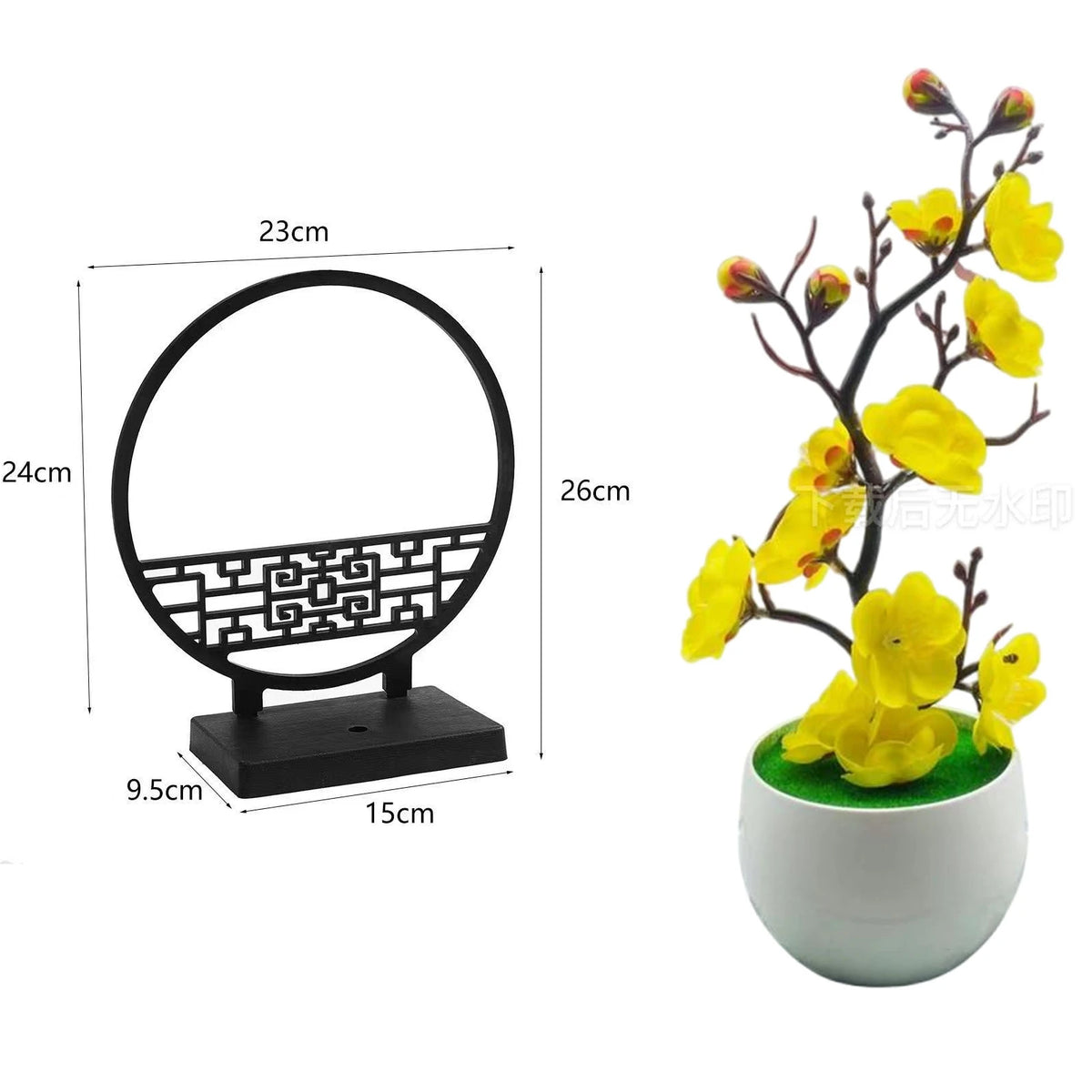 Faux Winter Plum Blossom Bonsai (Meihua) – Oriental Ceramic Tabletop Centerpiece for Tea & Living Rooms