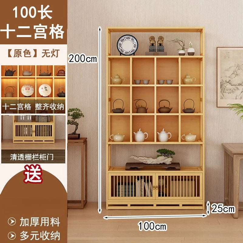 Chinese Duobao Pavilion Bogu Cabinet | Illuminated Tea & Curio Display Shelf