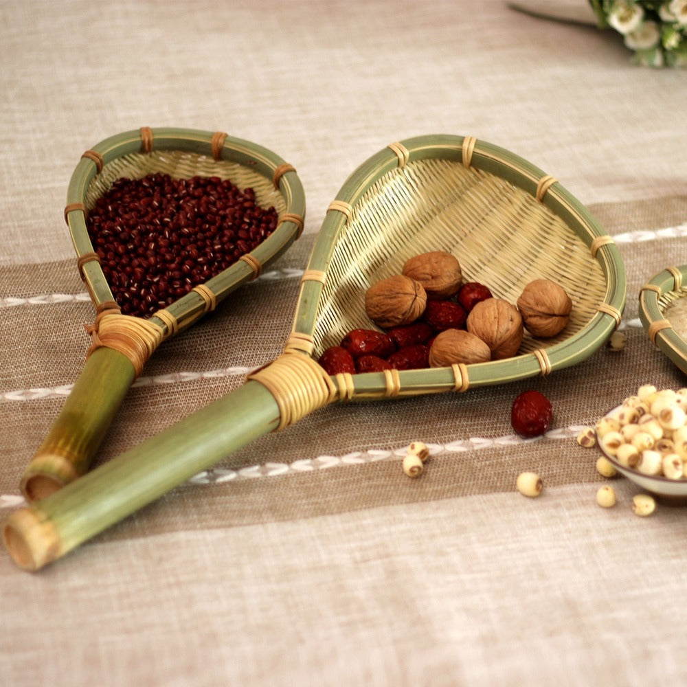 Bamboo woven colander