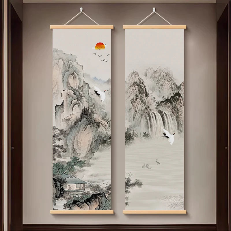 Chinese living room painting, poster wall art wall decoration, art decoration canvas, making money through flowing water