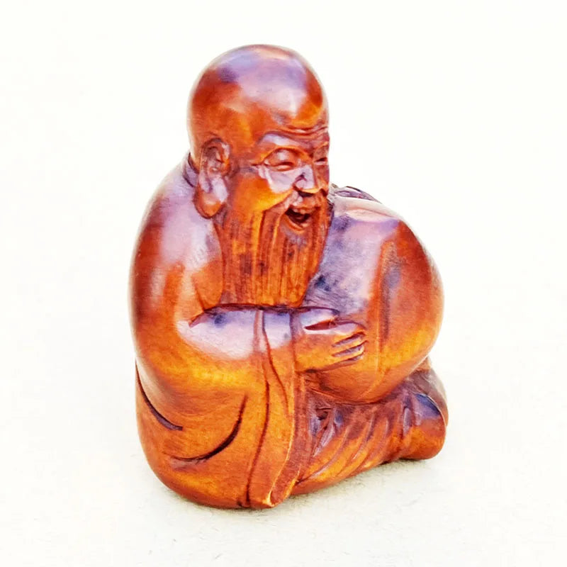 2" Buchsbaum Gott der Langlebigkeit Netsuke – Japanische Miniatur
