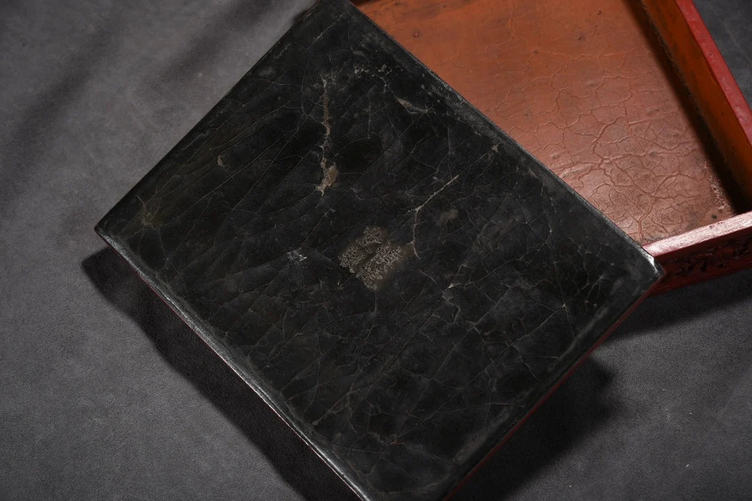 Caja de laca Fénix Cinabrio Carmesí – Almacenamiento decorativo para el hogar asiático