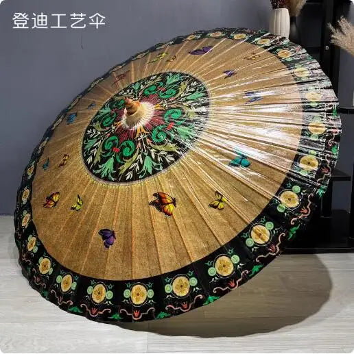 Thailand Oil Paper Umbrella Vintage Southeast Asia 85cm