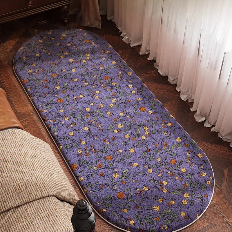 Retro Oval Living Room Carpet Floral Pattern Classic Creative Art Bedroom Runner Rug Home Decoration Sofa Coffee Table Mat Tapis