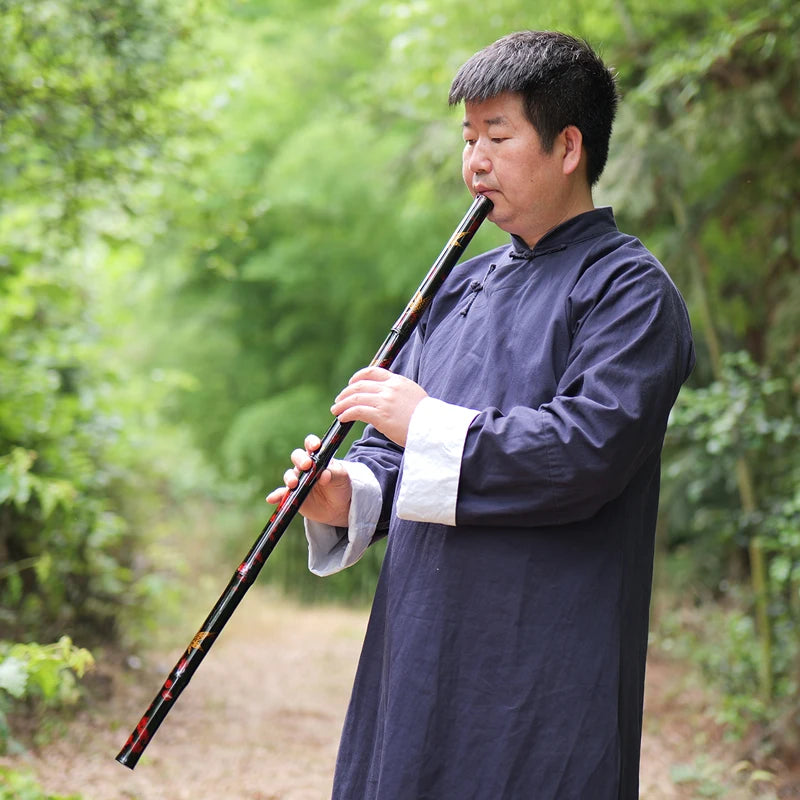 YPXD DongXiao Flöte Traditionelles Lackkunsthandwerk Handgefertigte vertikale Bambusflöte Tropfenbambus 8 Löcher Chinesisches Musikinstrument