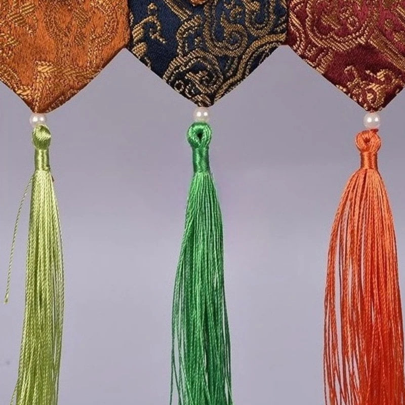 Tibetan Style Colorful Painted Five-Dragon Buddha Curtain Fabric Curtain Door Special Handmade Curtains Household Temple Worship