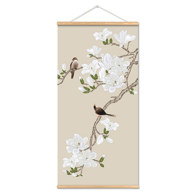 Flower Art Scroll Wall Mural
