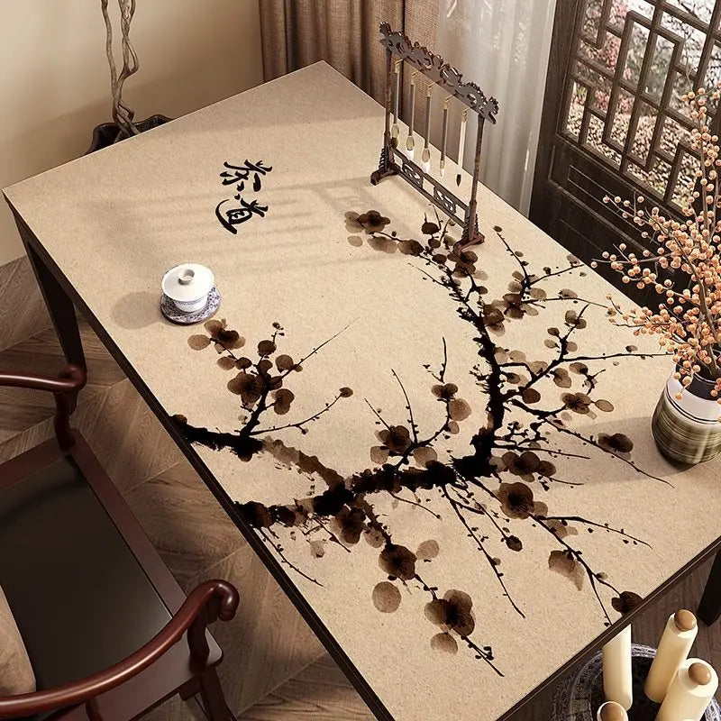 1pcs Landscape style calligraphy desk cushion tablecloth rectangular diatomaceous earth office desk desktop protective cushion