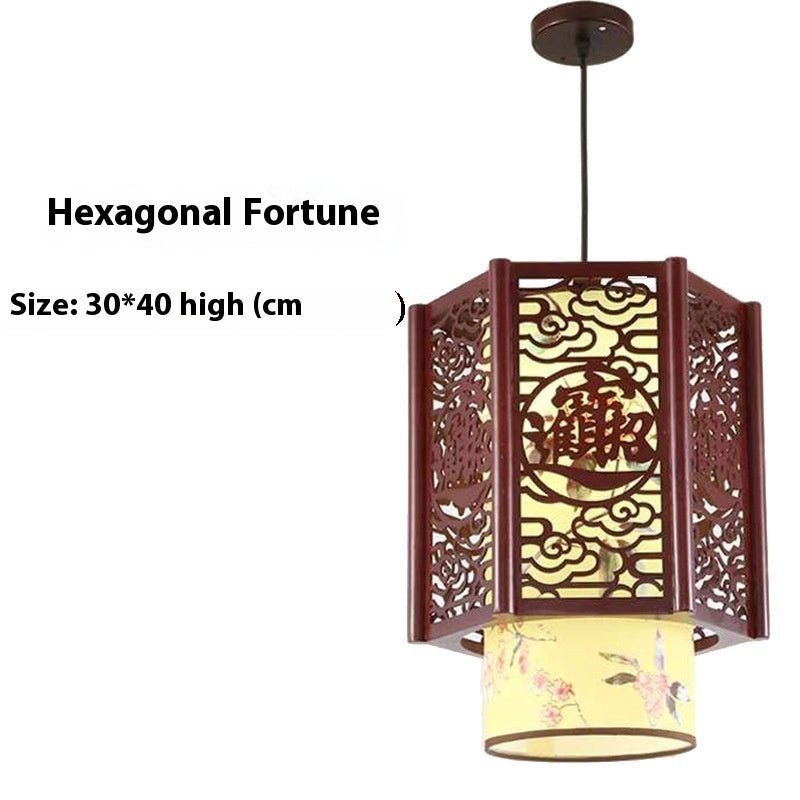 Chinese Antique Style Wooden and Fabric Lanterns