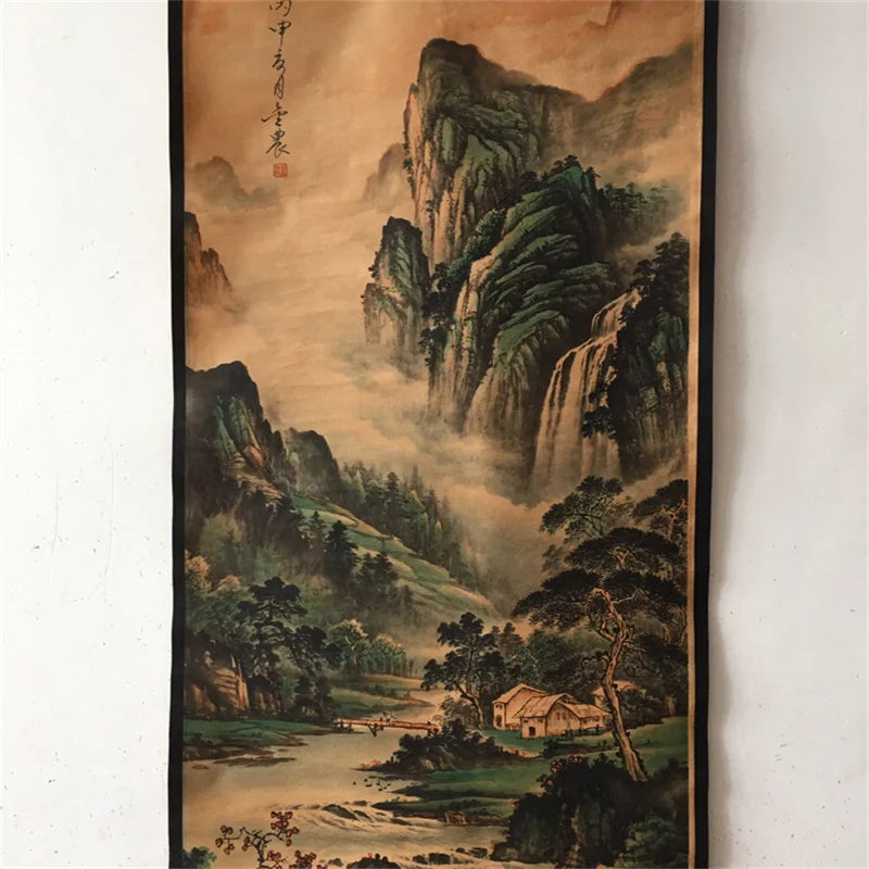 Chinese Landscape Scroll – Jin Nong Style Hanging Painting