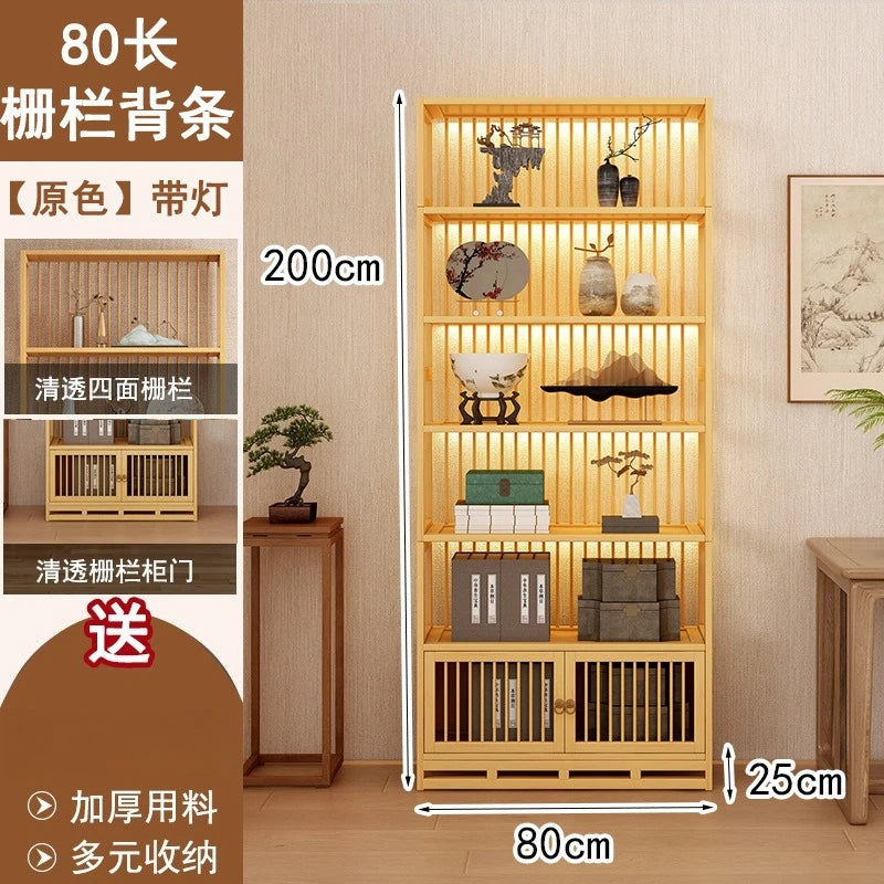 Chinese Duobao Pavilion Bogu Cabinet | Illuminated Tea & Curio Display Shelf