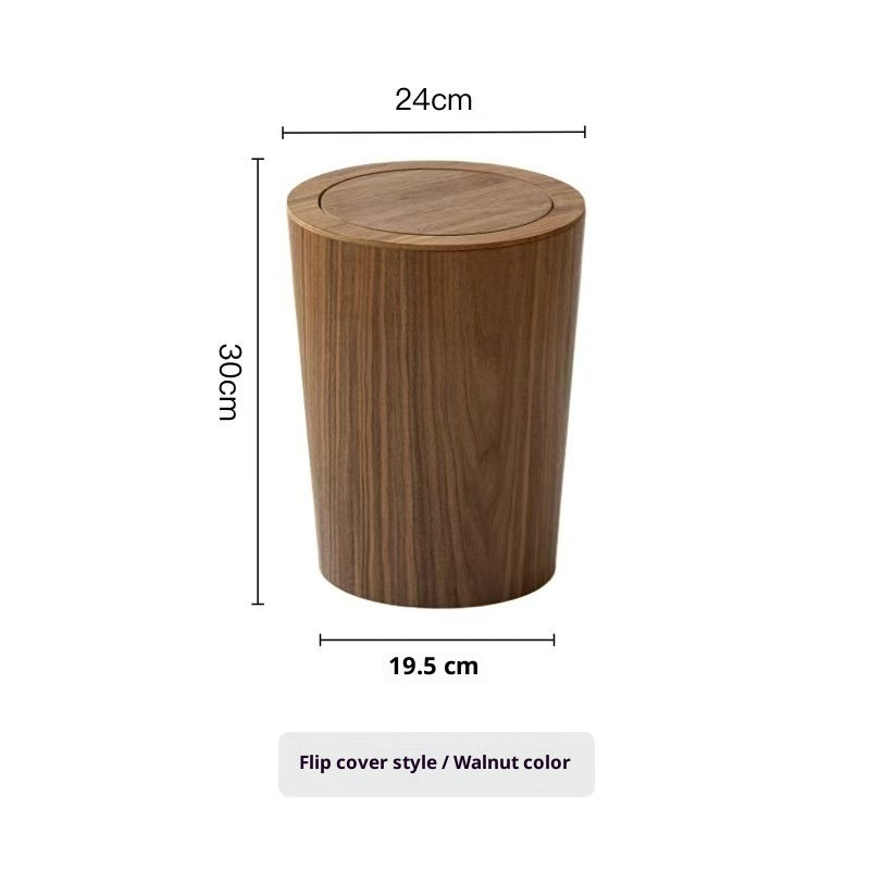 Japanese Minimalist Wooden Trash Can For Home Use