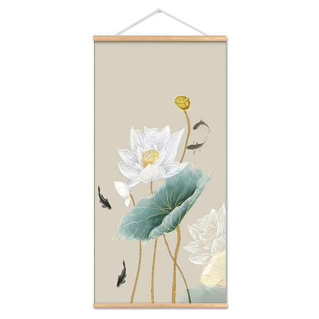 Flower Art Scroll Wall Mural