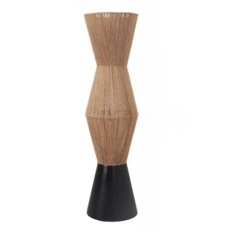 Japanische Wabi-Sabi Bodenlampe aus geflochtenem Rattan