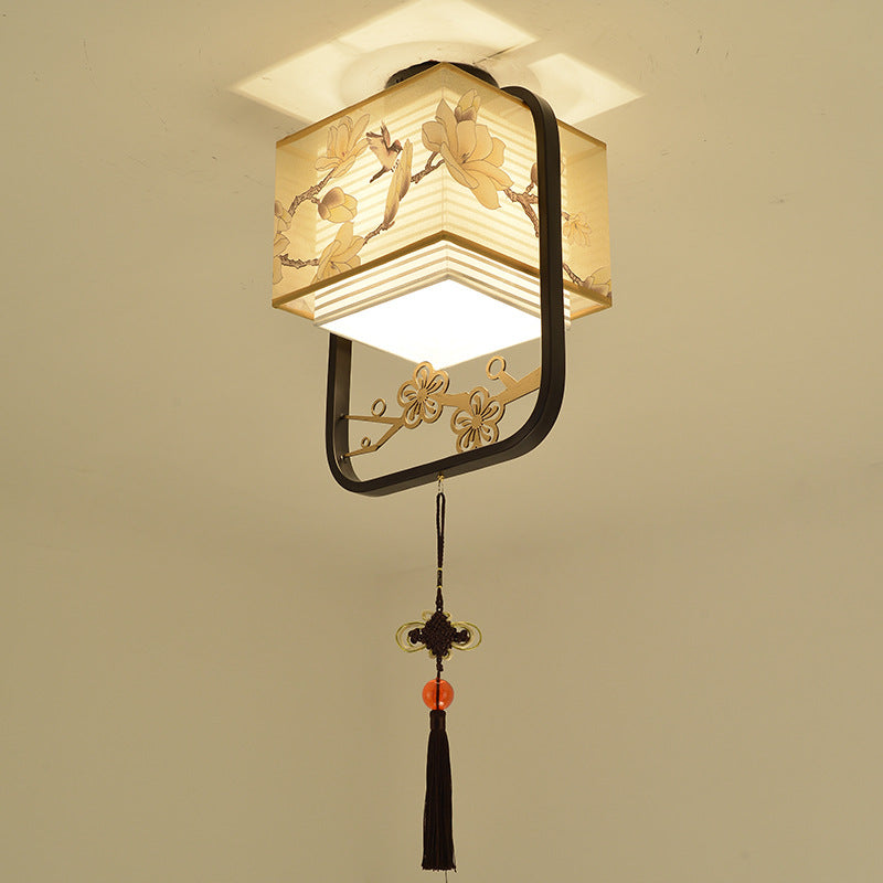 Chinese Flower-and-Bird Chandelier with Single Head