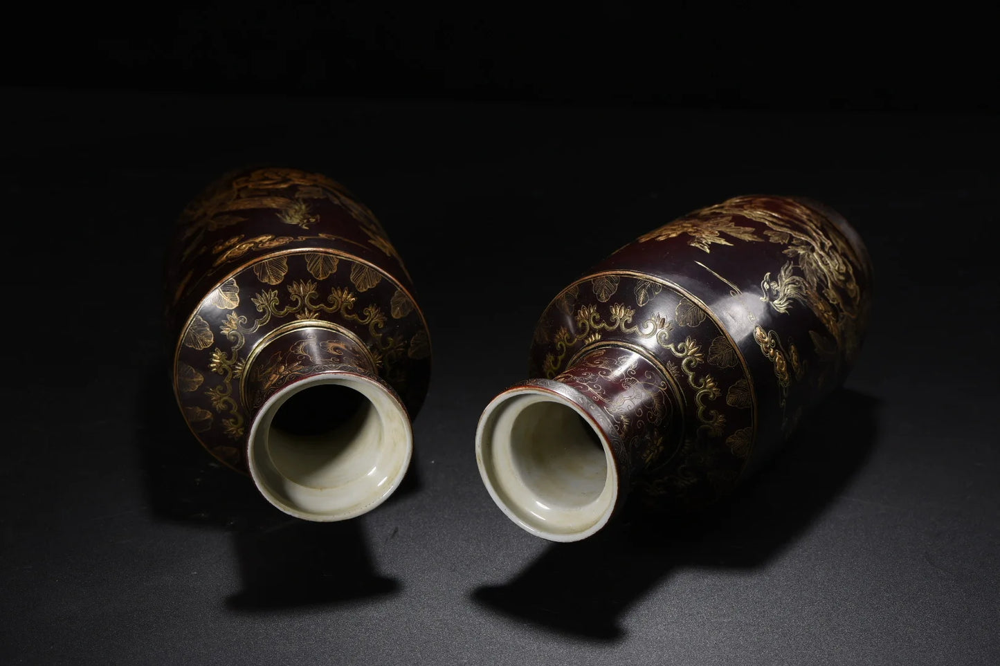 9" Tibetan Porcelain Phoenix & Peony Vases (Pair) – Asian Home Decor
