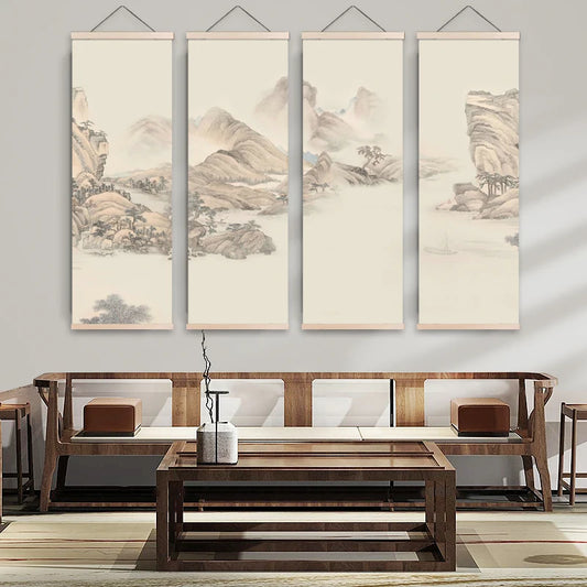 Pintura china tradicional de paisajes, arte clásico tradicional, decoración del hogar, póster de pintura, arte de pared, lienzo decorativo para pared