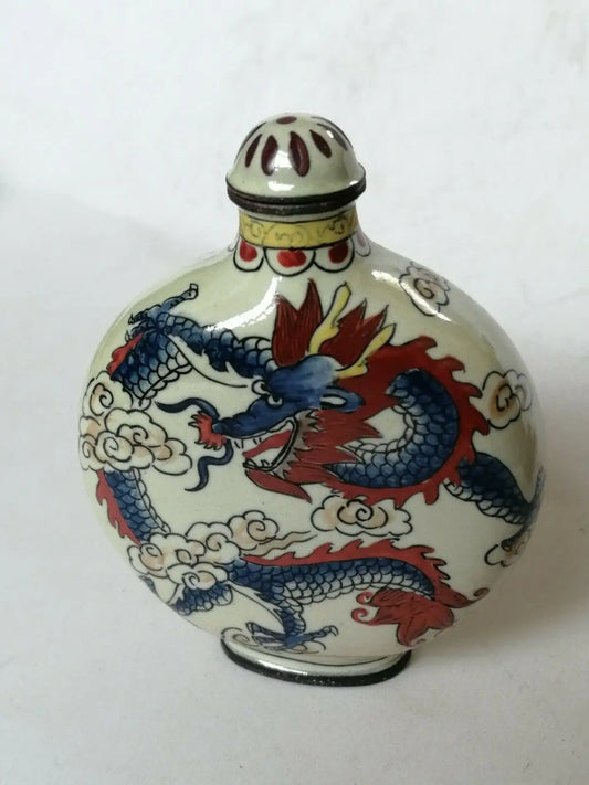 Chinese Antique Cloisonne Enamel Painted Snuff Bottle